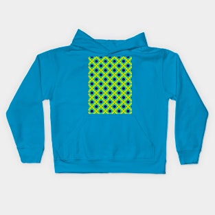 Yellow Green Lattice Pattern Kids Hoodie